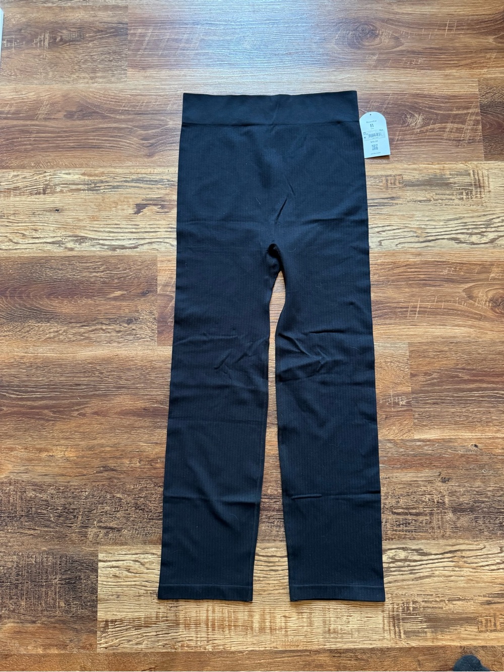 Arula Black Ribbed Stretch Leggings